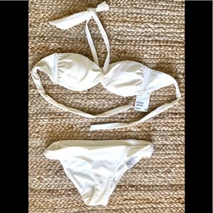 H&M NWT Bikini Top, NWOT Bottom BONE COLOR